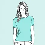 short-sleeved aqua-colored top image